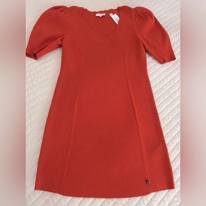Ted Baker knit puff sleeve dress Size 5, never worn with tag.